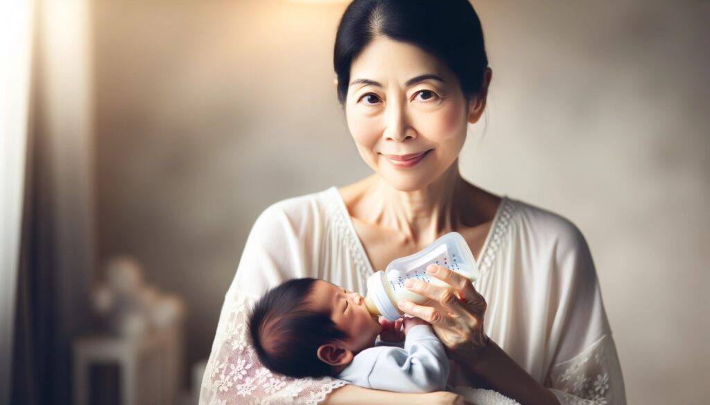 禁闭室 保姆用奶瓶喂婴儿