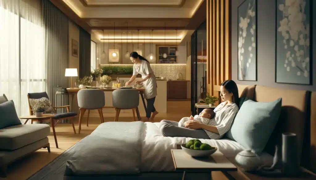 yue sao - sitting the month in the US