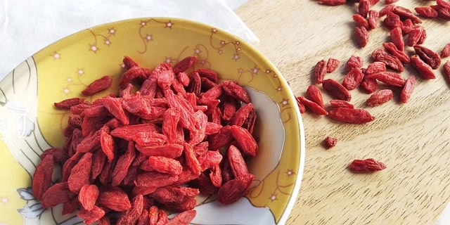 Goji berries (wolfberries) used in Chinese postpartum teas and soups to support energy, vision, and recovery during confinement